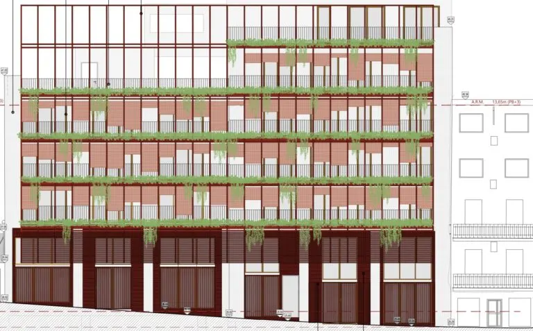 Edificio para cambio de uso a 18 viviendas en Montjuïc